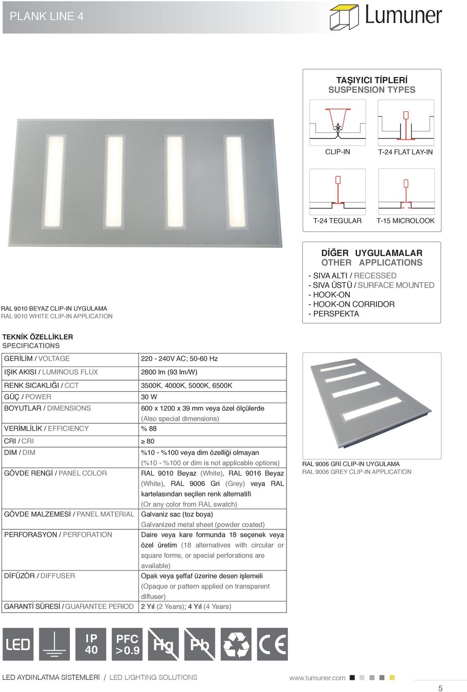 CRI RAL 9010 Beyaz veya RAL özel