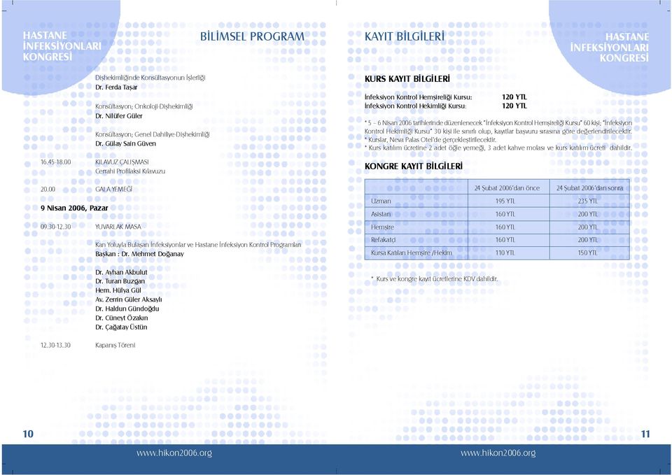 30 YUVARLAK MASA Kan Yoluyla Bulaşan İnfeksiyonlar ve Hastane İnfeksiyon Kontrol Programları Başkan : Dr. Mehmet Doğanay Dr. Ayhan Akbulut Dr. Turan Buzgan Hem. Hülya Gül Av. Zerrin Güler Aksaylı Dr.