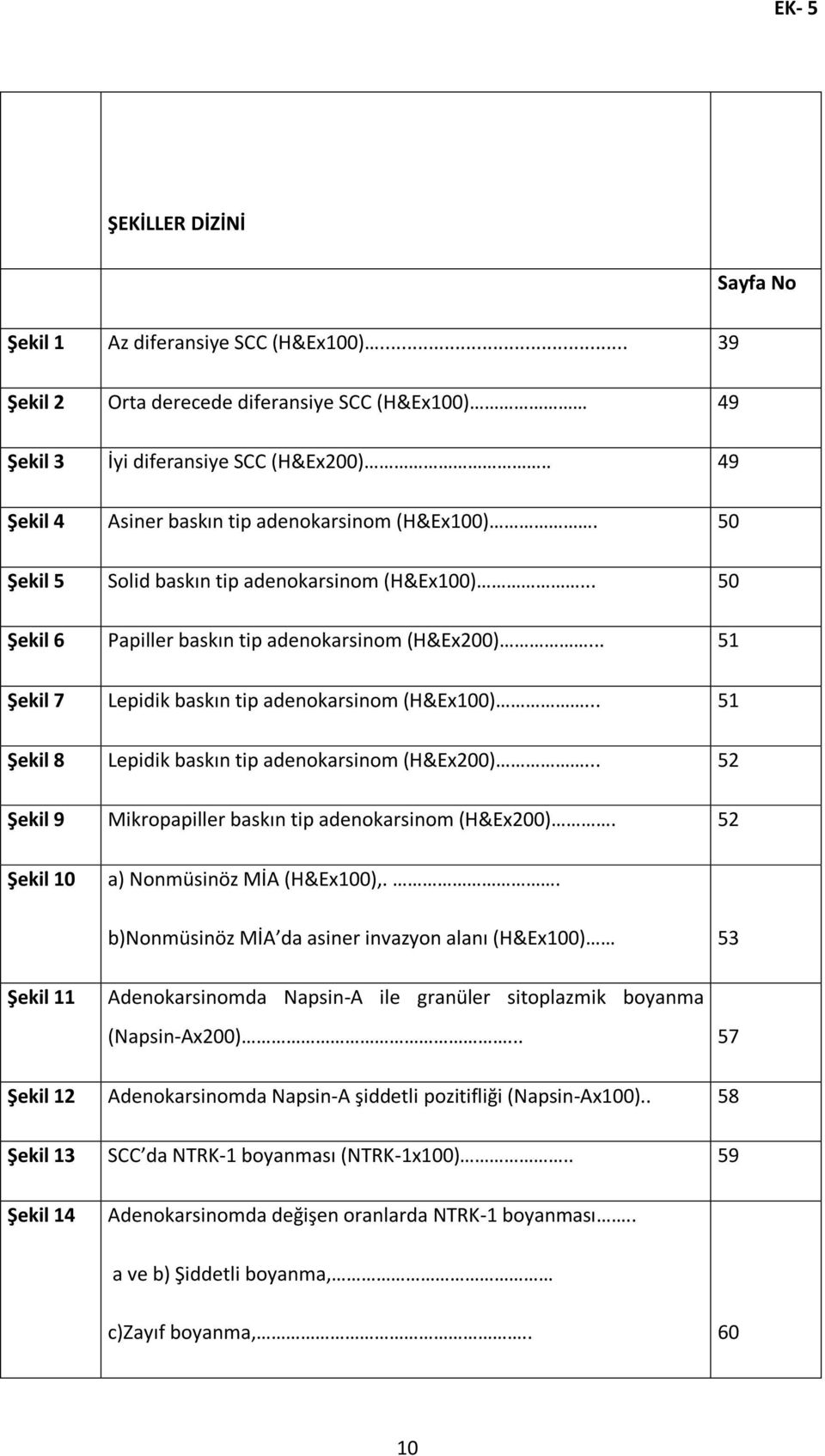 .. 51 Şekil 7 Lepidik baskın tip adenokarsinom (H&Ex100)... 51 Şekil 8 Lepidik baskın tip adenokarsinom (H&Ex200)... 52 Şekil 9 Mikropapiller baskın tip adenokarsinom (H&Ex200).