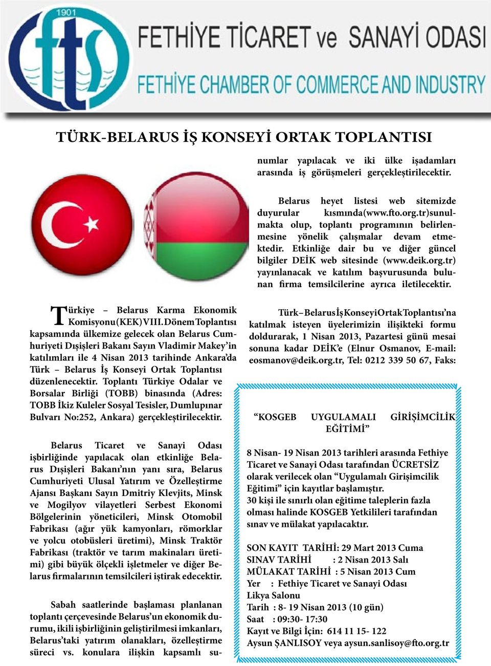 Türkiye Belarus Karma Ekonomik Komisyonu (KEK) VIII.