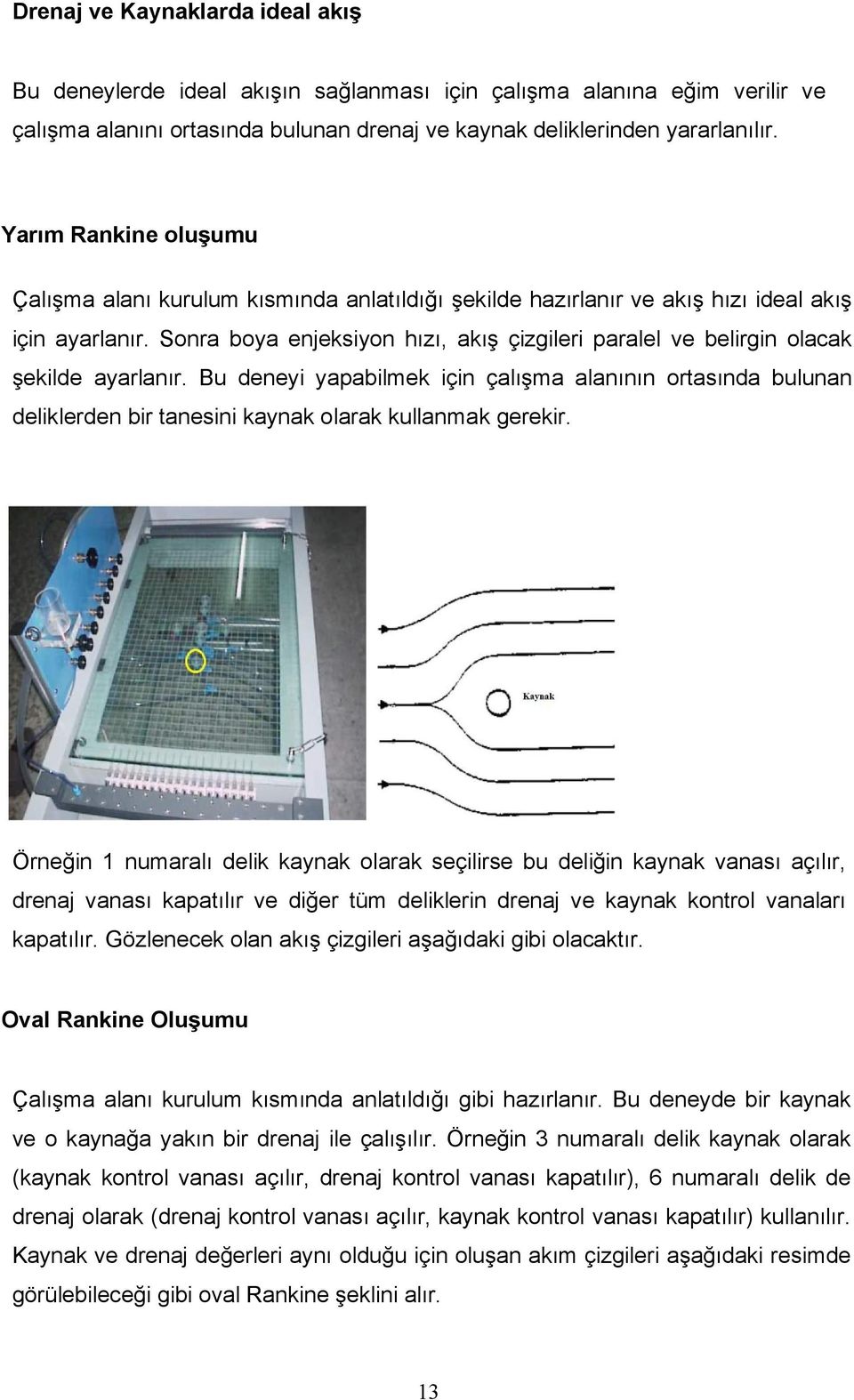 Sonra boya enjeksiyon hızı, akış çizgileri paralel ve belirgin olacak şekilde ayarlanır.