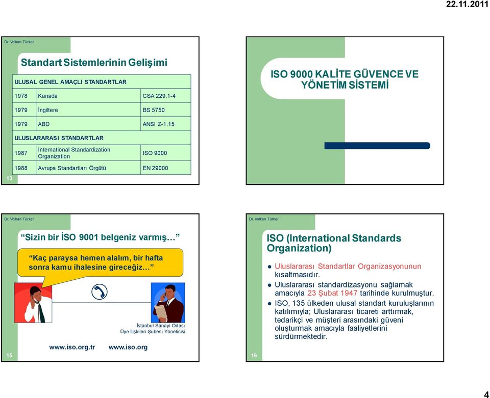 hafta sonra kamu ihalesine gireceğiz www.iso.org.tr İstanbul Sanayi Odası Üye İlişkileri Şubesi Yöneticisi www.iso.org 16 ISO (International Standards Organization) Uluslararası Standartlar Organizasyonunun kısaltmasıdır.