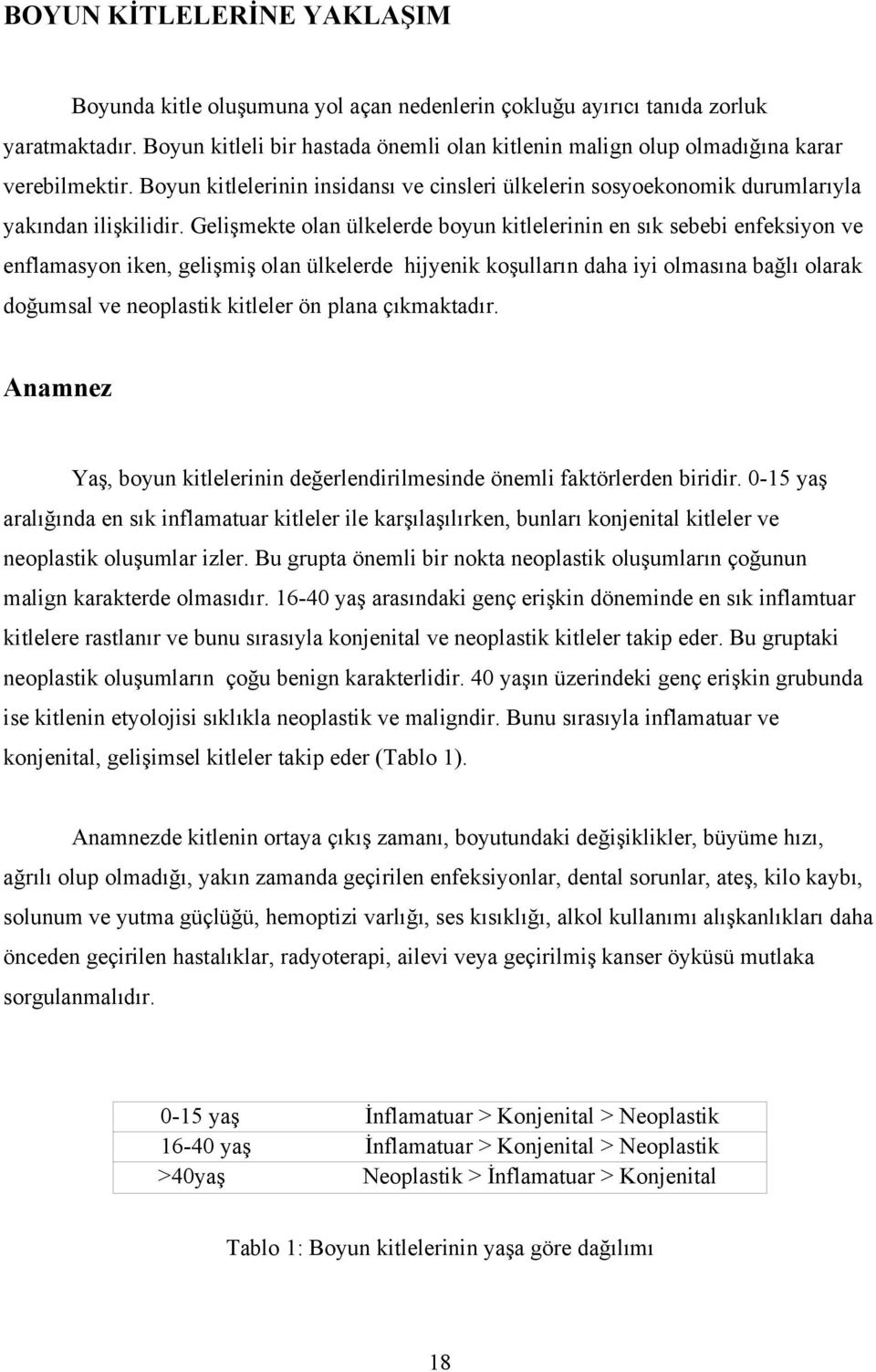 Gelişmekte olan ülkelerde boyun kitlelerinin en sık sebebi enfeksiyon ve enflamasyon iken, gelişmiş olan ülkelerde hijyenik koşulların daha iyi olmasına bağlı olarak doğumsal ve neoplastik kitleler