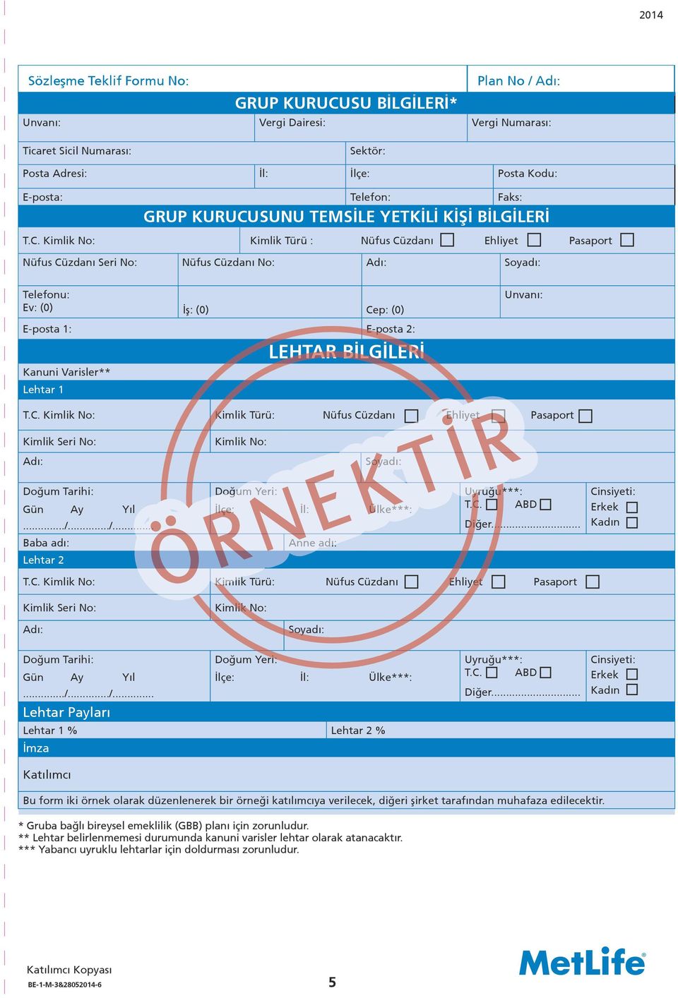 SUNU TEMSİLE YETKİLİ KİŞİ BİLGİLERİ T.C.