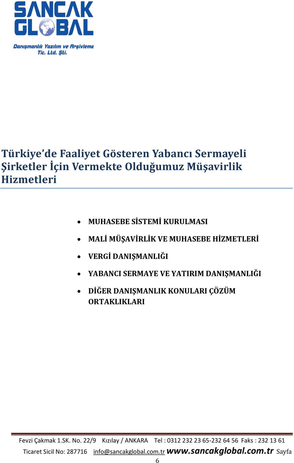 MALİ MÜŞAVİRLİK VE MUHASEBE HİZMETLERİ VERGİ DANIŞMANLIĞI YABANCI