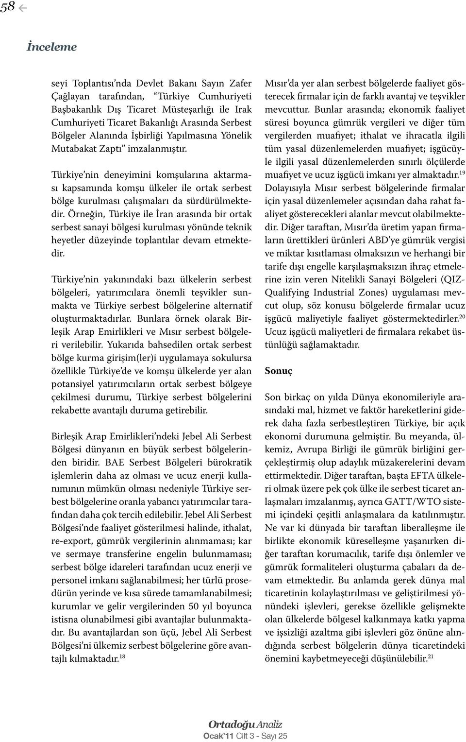 Türkiye nin deneyimini komşularına aktarması kapsamında komşu ülkeler ile ortak serbest bölge kurulması çalışmaları da sürdürülmektedir.