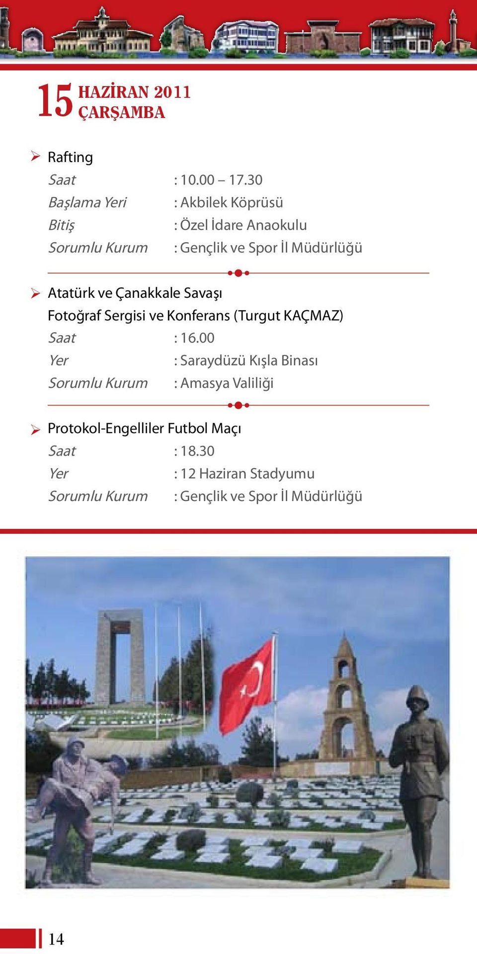 Gençlik ve Spor İl Müdürlüğü Atatürk ve Çanakkale Savaşı Fotoğraf Sergisi ve Konferans (Turgut KAÇMAZ)
