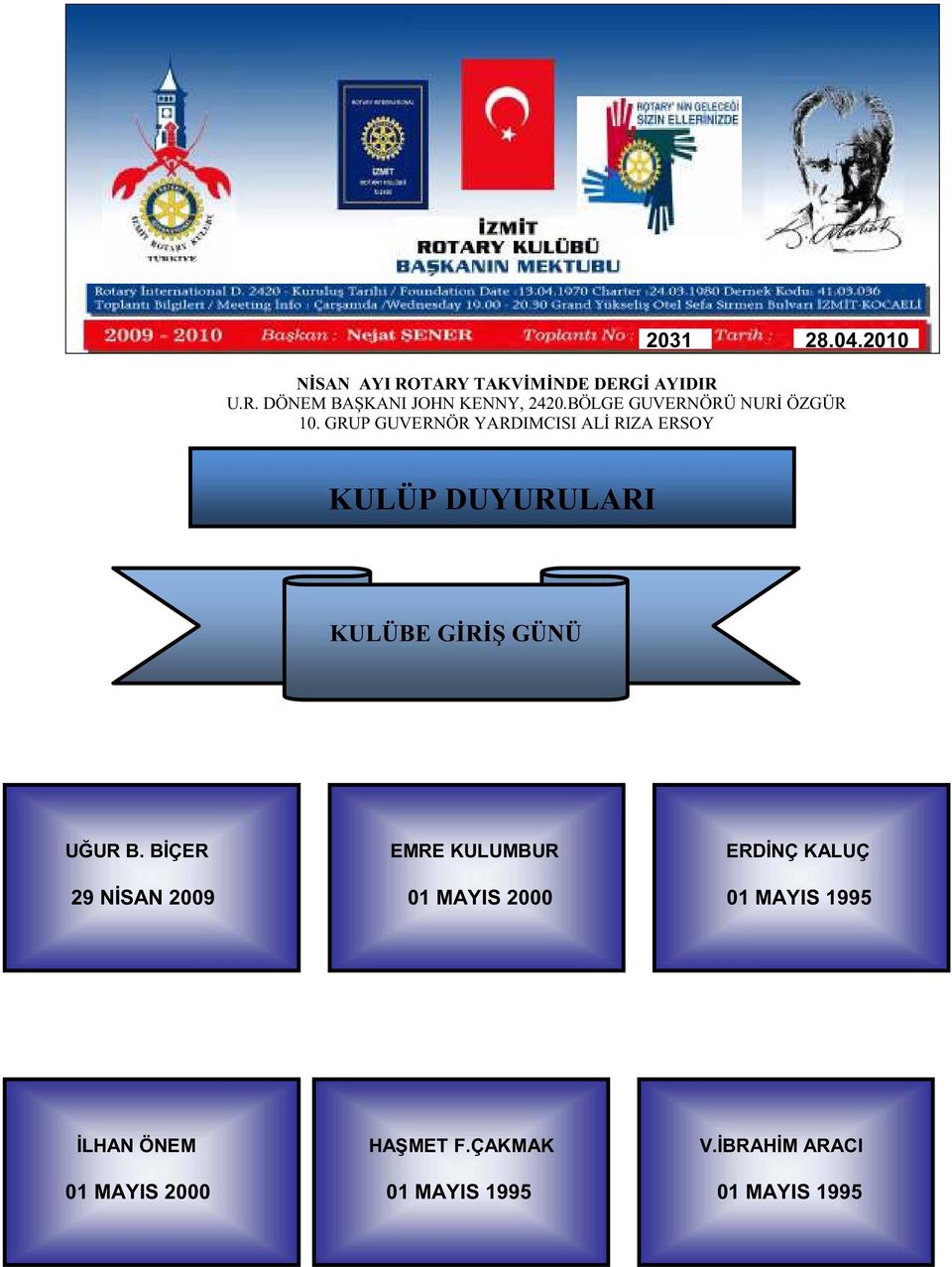 2000 ERDİNÇ KALUÇ 01 MAYIS 1995 İLHAN ÖNEM 01