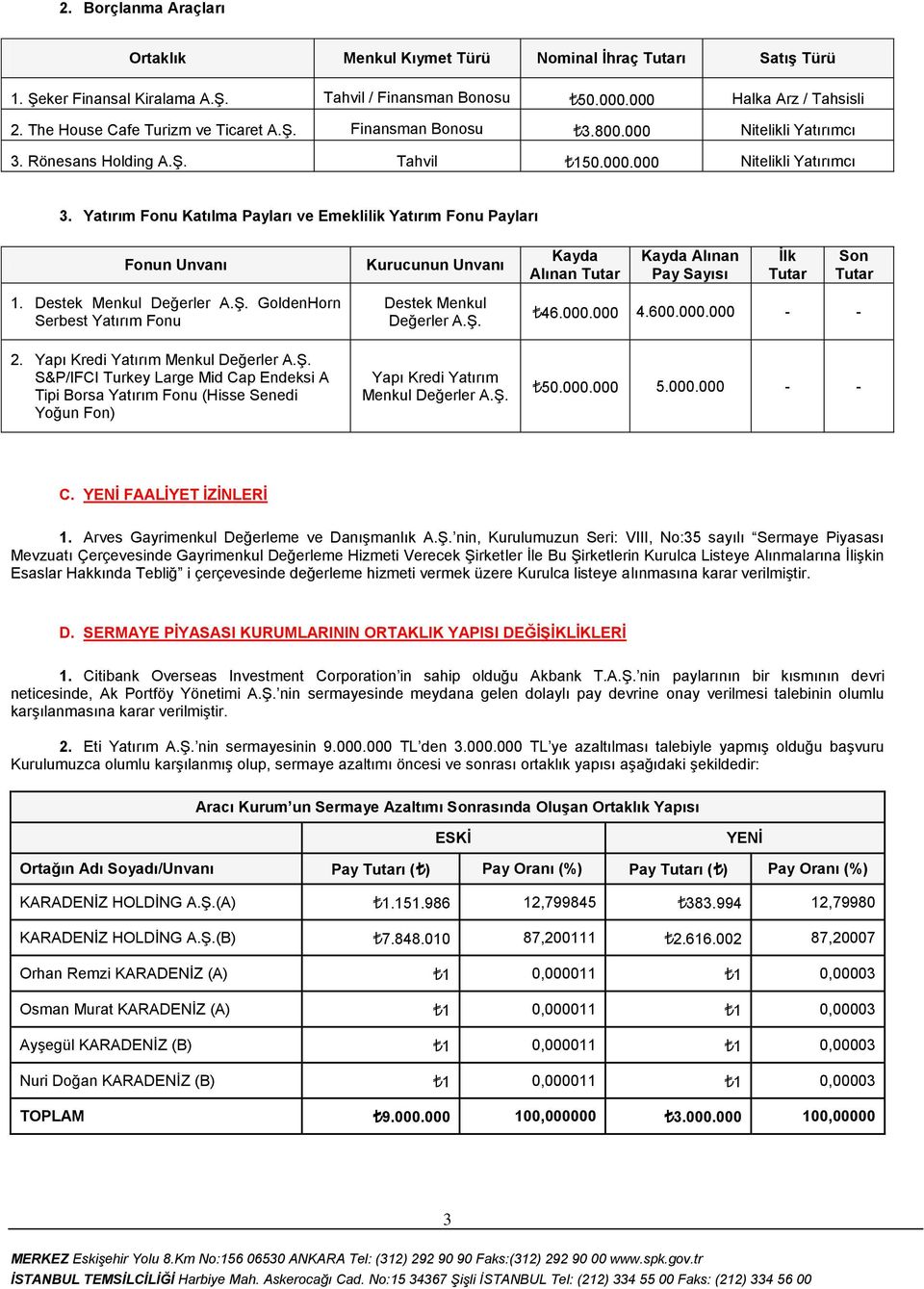 Rönesans Holding A.Ş. Tahvil 150.000.000 Nitelikli Yatırımcı 3.