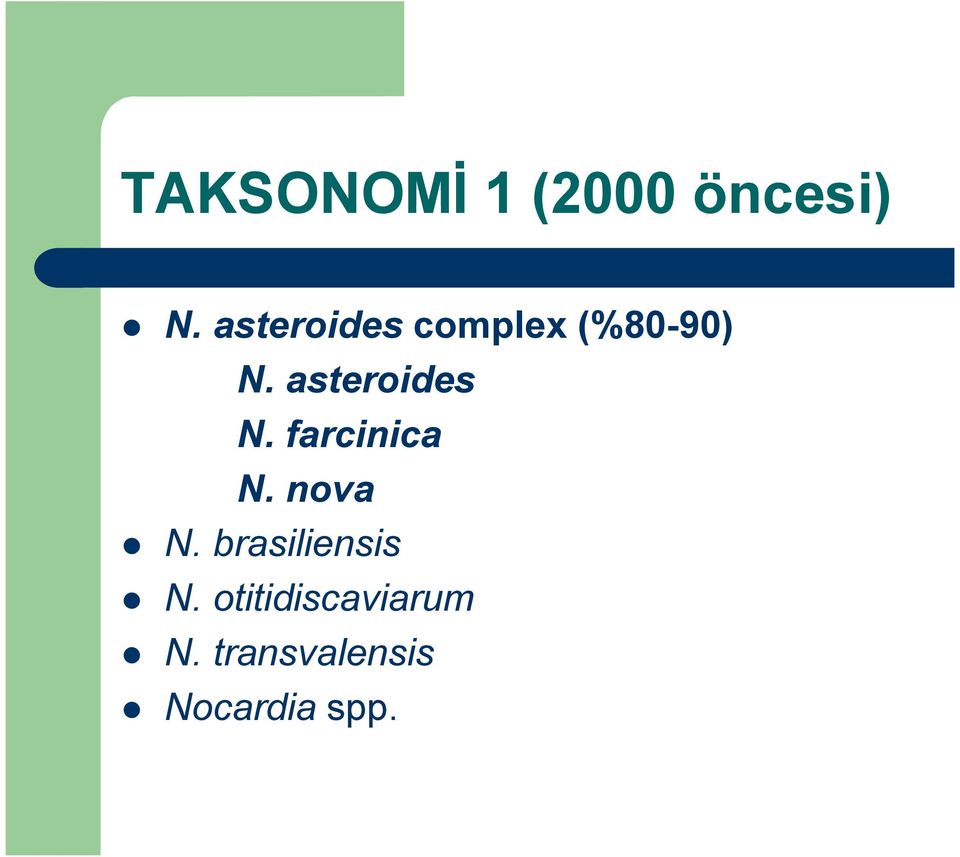 asteroides N. farcinica N. nova N.