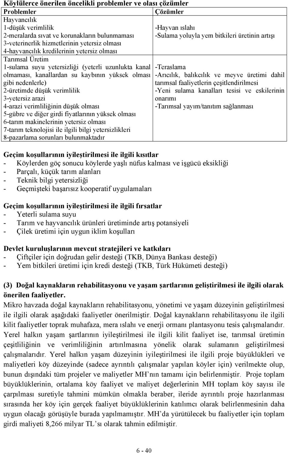 verimlilik 3-yetersiz arazi 4-arazi verimliliğinin düşük olması 5-gübre ve diğer girdi fiyatlarının yüksek olması 6-tarım makinelerinin yetersiz olması 7-tarım teknolojisi ile ilgili bilgi