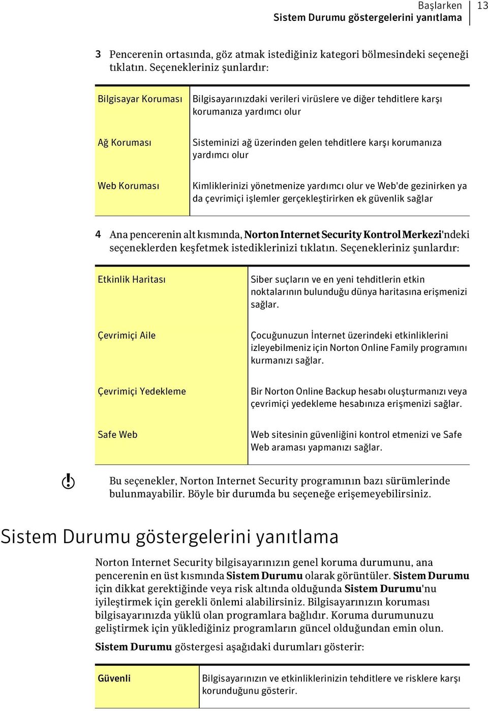 korumanıza yardımcı olur Web Koruması Kimliklerinizi yönetmenize yardımcı olur ve Web'de gezinirken ya da çevrimiçi işlemler gerçekleştirirken ek güvenlik sağlar 4 Ana pencerenin alt kısmında,