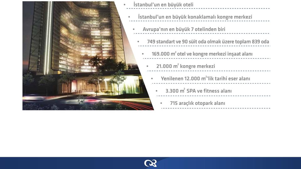 oda 169.000 m otel ve kongre merkezi inşaat alanı 21.