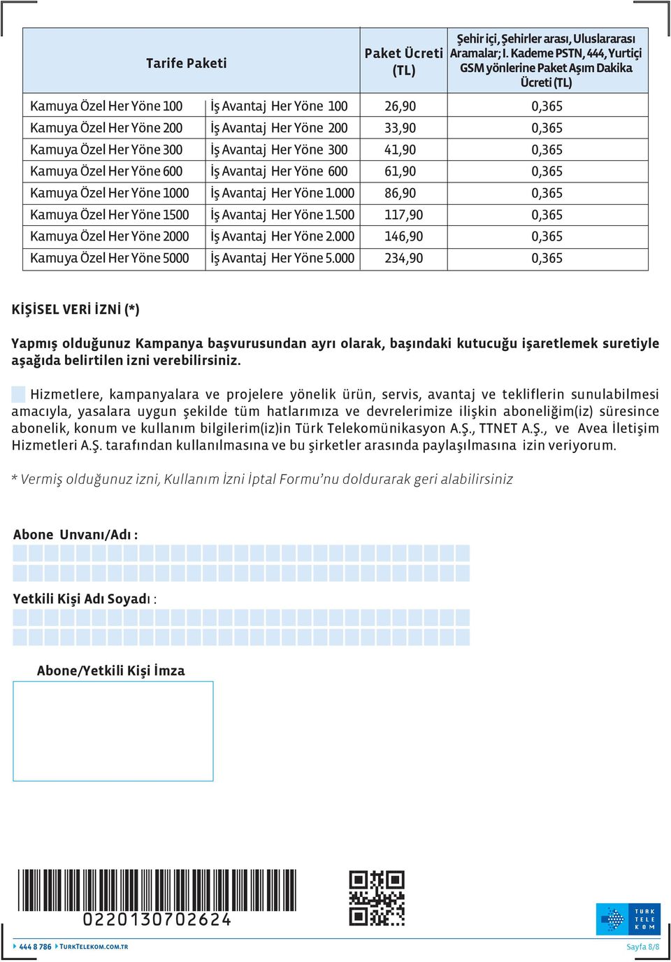 Özel Her Yöne 300 İş Avantaj Her Yöne 300 41,90 0,365 Kamuya Özel Her Yöne 600 İş Avantaj Her Yöne 600 61,90 0,365 Kamuya Özel Her Yöne 1000 İş Avantaj Her Yöne 1.