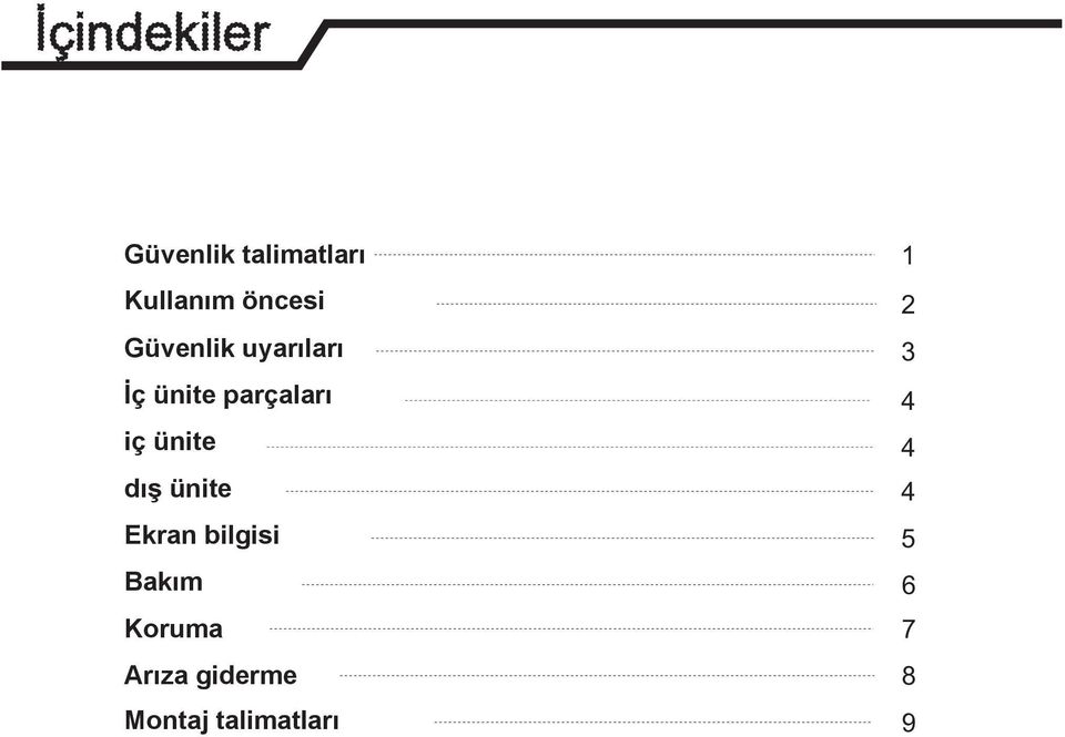 parçaları 4 iç ünite 4 dış ünite 4 Ekran