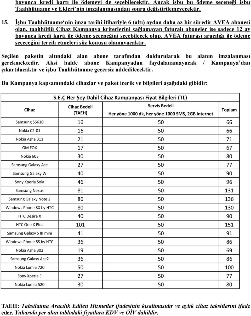 kartı ile ödeme seçeneğini seçebilecek olup, AVEA faturası aracılığı ile ödeme seçeceğini tercih etmeleri söz konusu olamayacaktır.