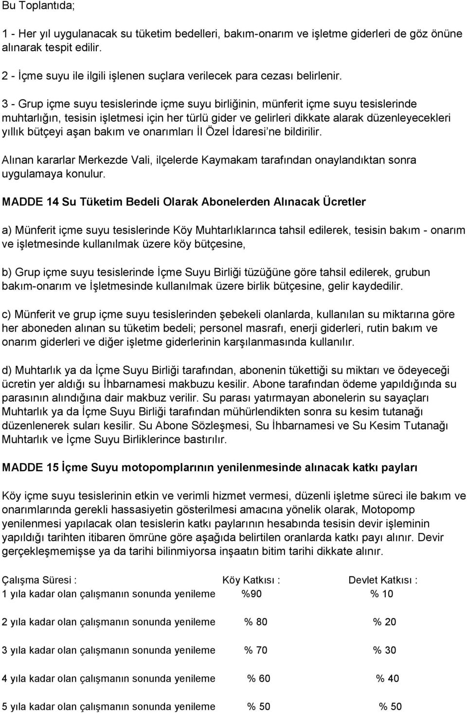 3 - Grup içme suyu tesislerinde içme suyu birliğinin, münferit içme suyu tesislerinde muhtarlığın, tesisin işletmesi için her türlü gider ve gelirleri dikkate alarak düzenleyecekleri yıllık bütçeyi