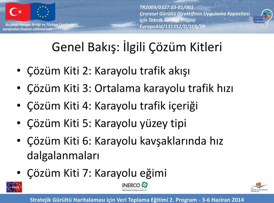 Karayolu trafik içeriği Çözüm Kiti 5: Karayolu yüzey tipi Çözüm