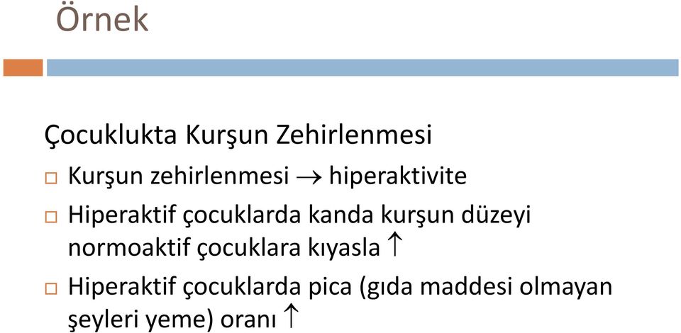 kanda kurşun düzeyi normoaktif çocuklara kıyasla