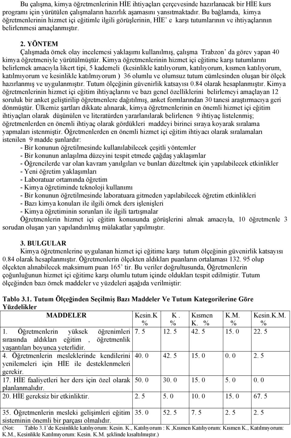 YÖNTEM Çalışmada örnek olay incelemesi yaklaşımı kullanılmış, çalışma Trabzon da görev yapan 40 kimya öğretmeniyle yürütülmüştür.