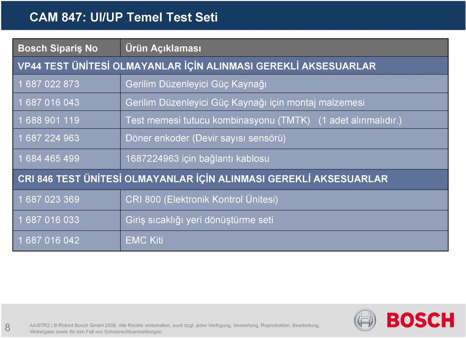 ) 1 687 224 963 Döner enkoder (Devir sayısı sensörü) 1 684 465 499 1687224963 için bağlantı kablosu CRI 846 TEST ÜNİTESİ OLMAYANLAR İÇİN