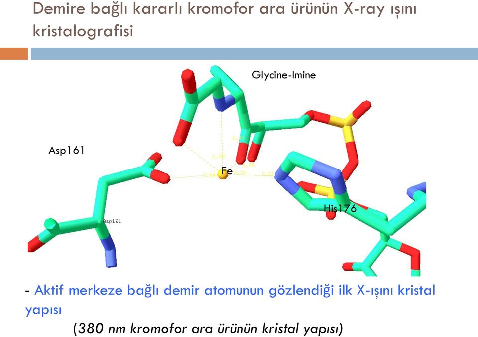 merkeze bağlı demir atomunun gözlendiği ilk X-ışını