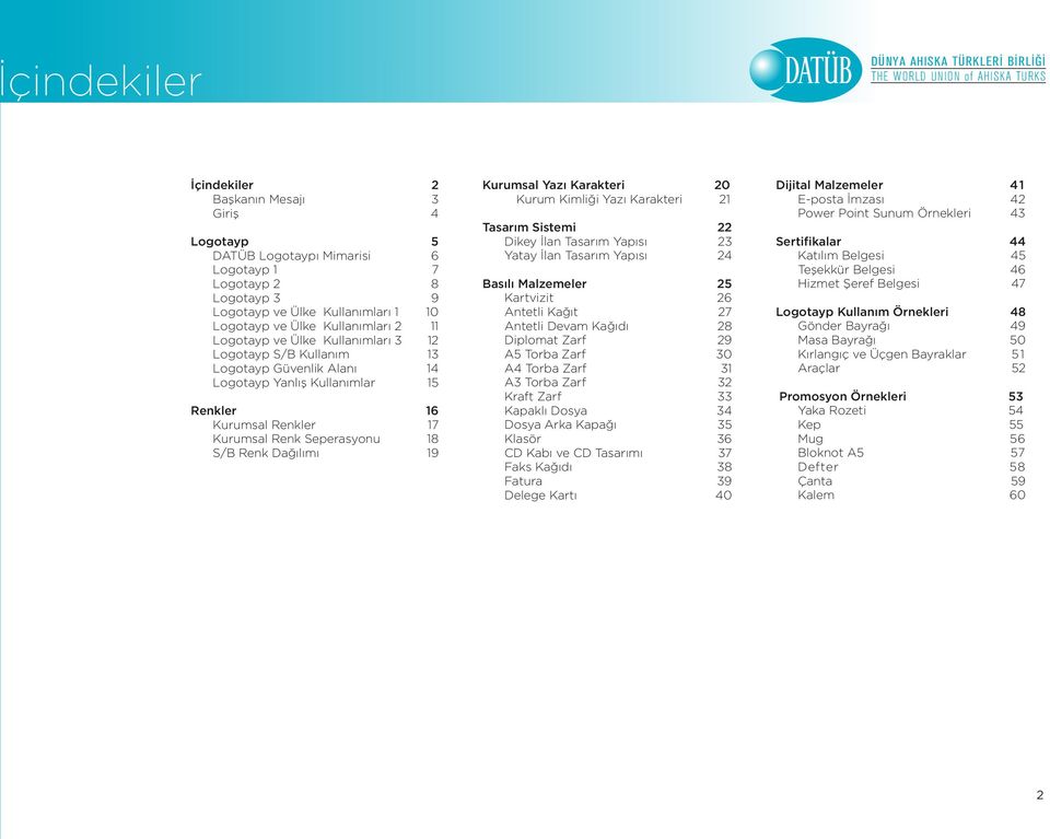 Kurumsal Yazı Karakteri 20 Kurum Kimliği Yazı Karakteri 21 Tasarım Sistemi 22 Dikey İlan Tasarım Yapısı 23 Yatay İlan Tasarım Yapısı 24 Basılı Malzemeler 25 Kartvizit 26 Antetli Kağıt 27 Antetli