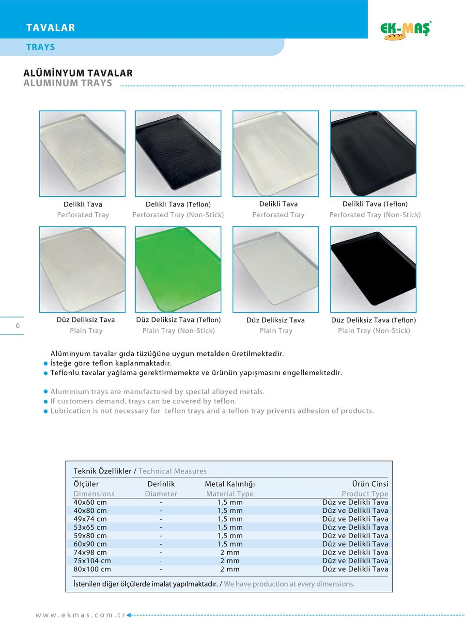 Aluminium trays are manufactured by special alloyed metals.