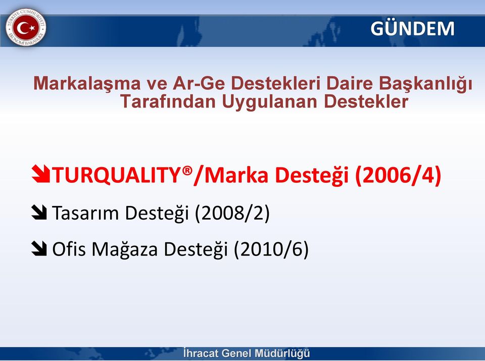 TURQUALITY /Marka Desteği (2006/4) Tasarım