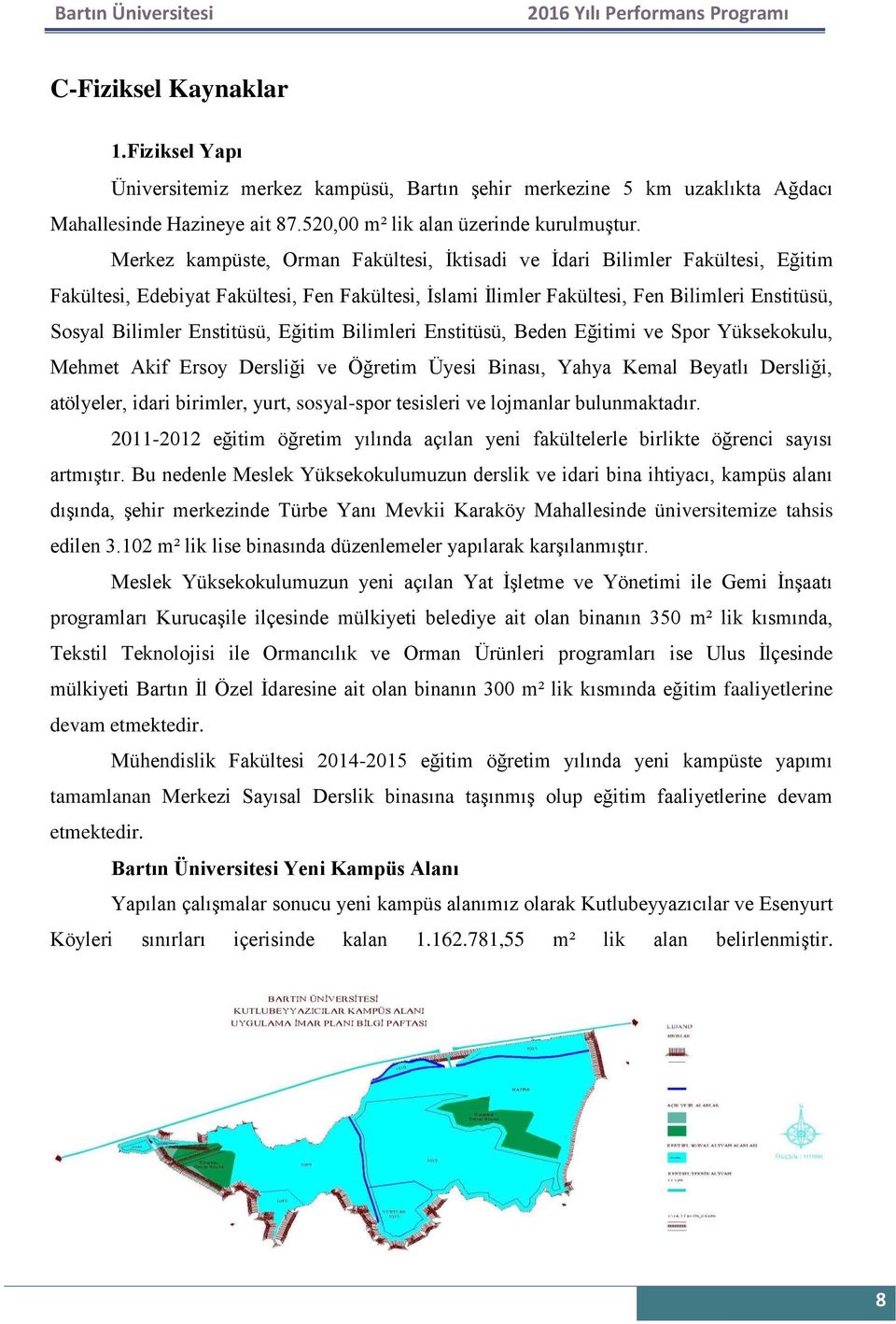 Enstitüsü, Eğitim Bilimleri Enstitüsü, Beden Eğitimi ve Spor Yüksekokulu, Mehmet Akif Ersoy Dersliği ve Öğretim Üyesi Binası, Yahya Kemal Beyatlı Dersliği, atölyeler, idari birimler, yurt,