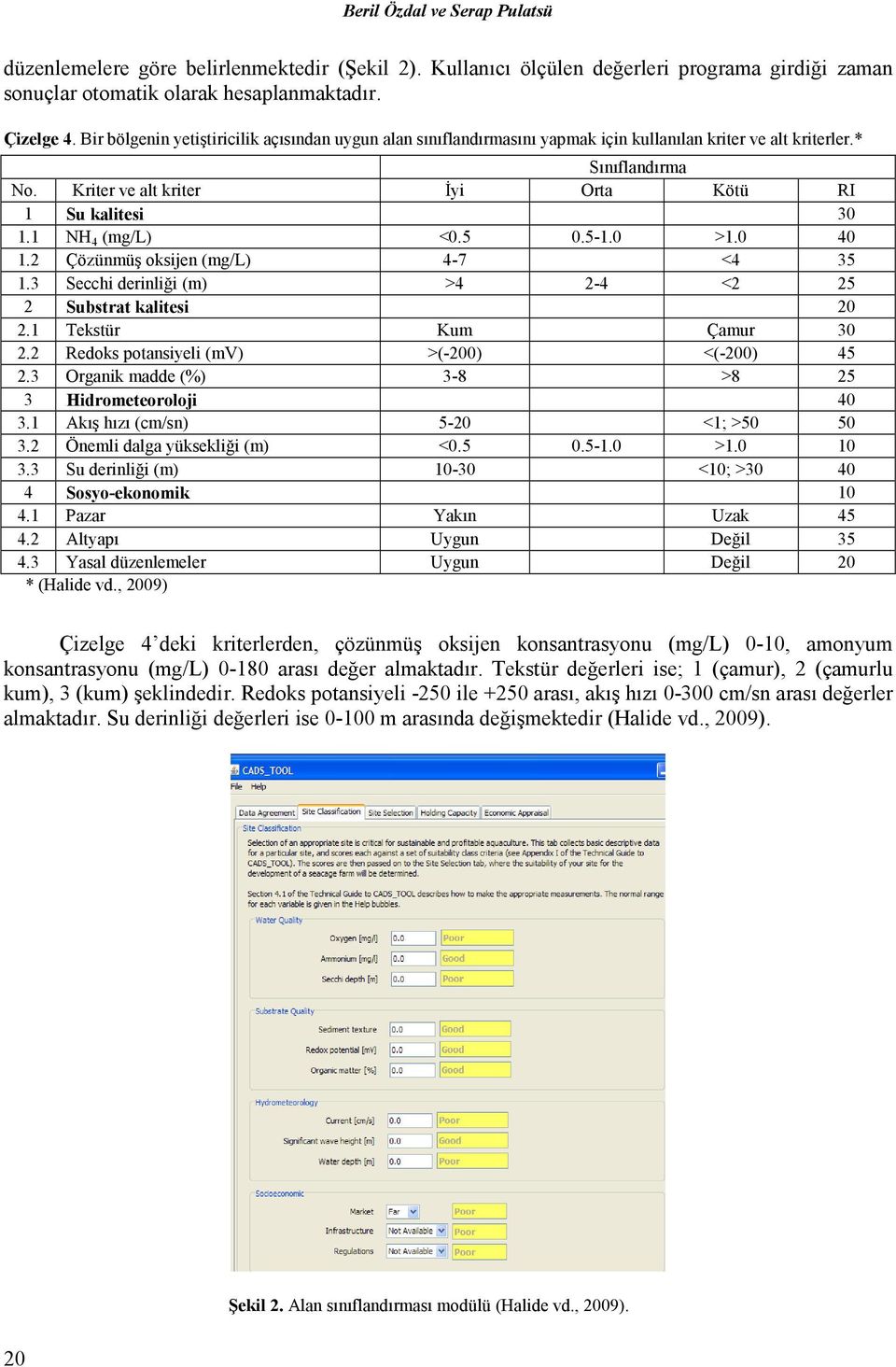 1 NH 4 (mg/l) <0.5 0.5-1.0 >1.0 40 1.2 Çözünmüş oksijen (mg/l) 4-7 <4 35 1.3 Secchi derinliği (m) >4 2-4 <2 25 2 Substrat kalitesi 20 2.1 Tekstür Kum Çamur 30 2.