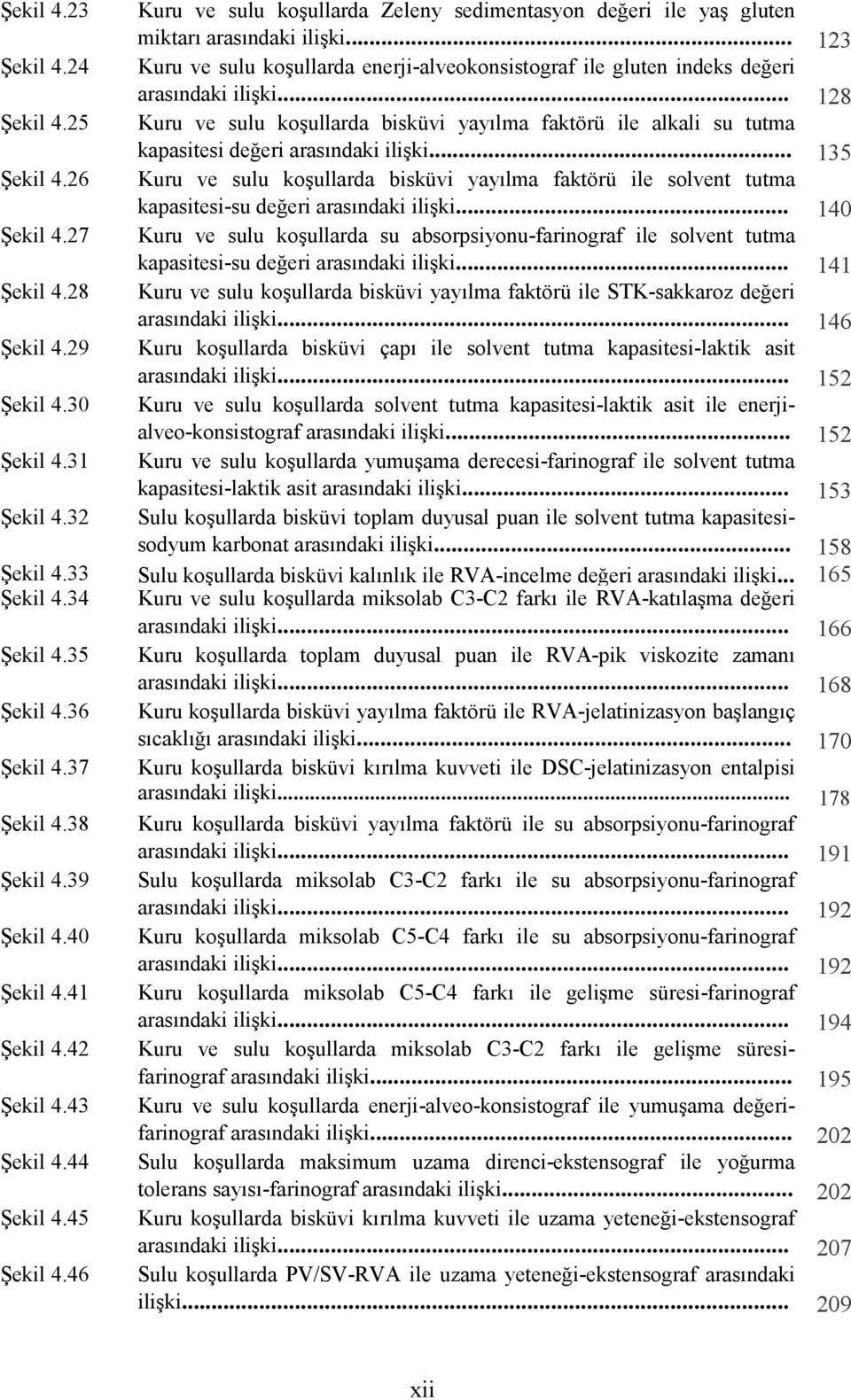 25 Kuru ve sulu koşullarda bisküvi yayılma faktörü ile alkali su tutma kapasitesi değeri arasındaki ilişki... 135 Şekil 4.