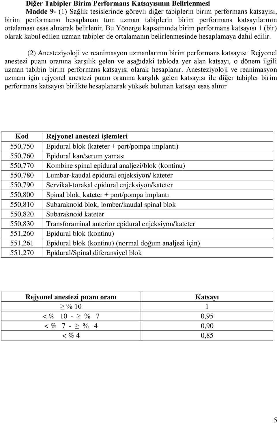 Bu Yönerge kapsamında birim performans katsayısı 1 (bir) olarak kabul edilen uzman tabipler de ortalamanın belirlenmesinde hesaplamaya dahil edilir.