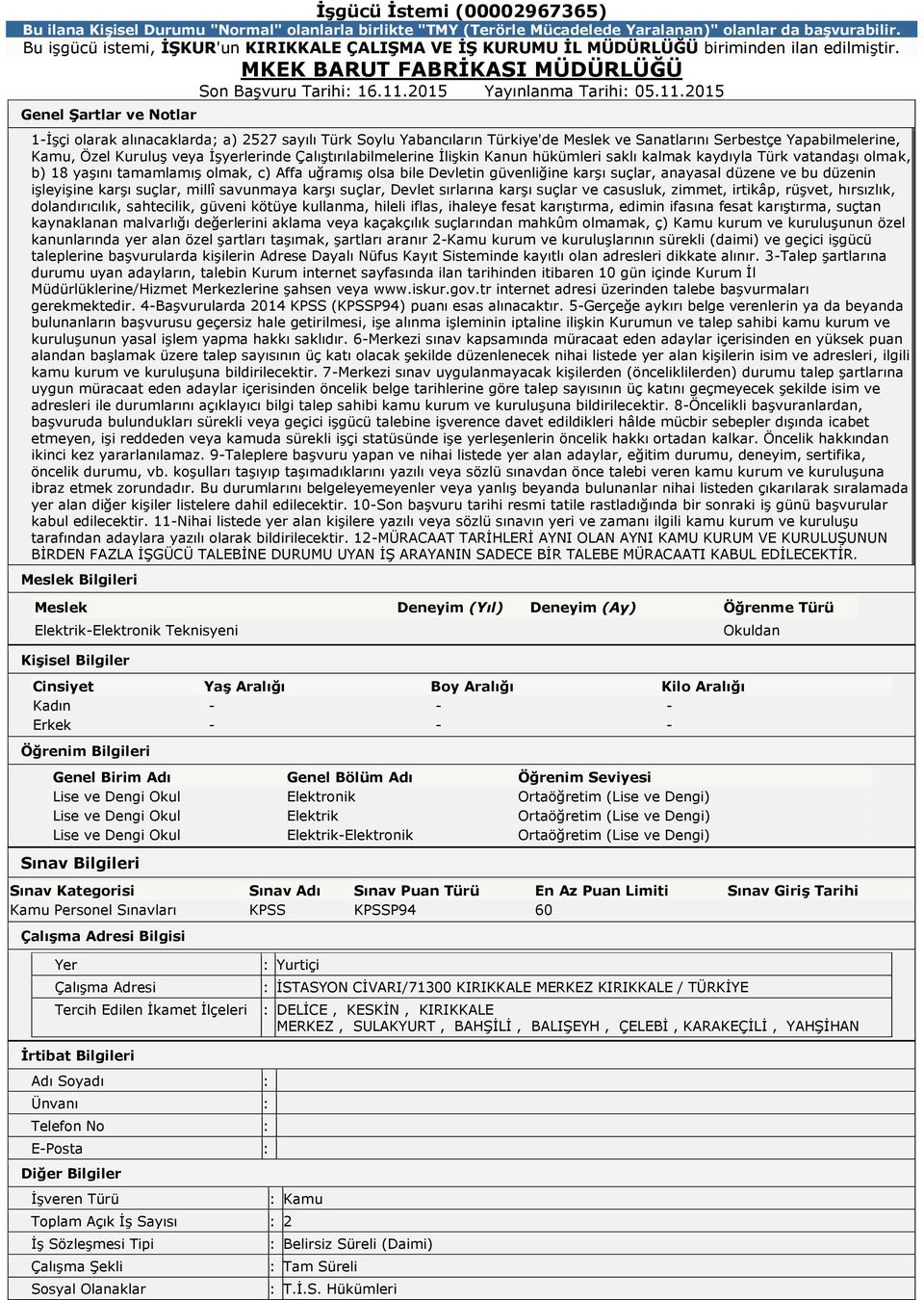 Elektrik-Elektronik Teknisyeni