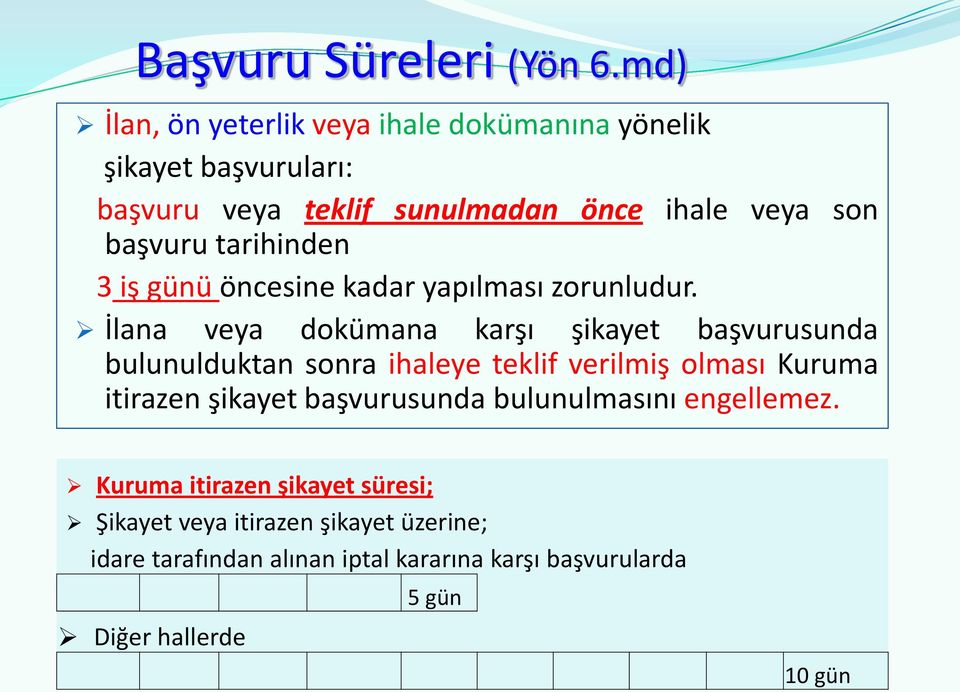 tarihinden 3 iş günü öncesine kadar yapılması zorunludur.