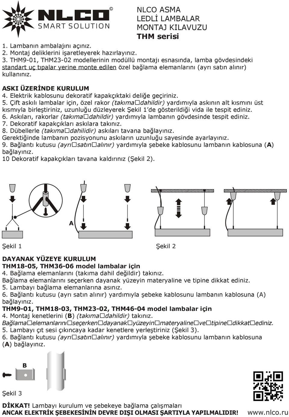 Elektrik kablosunu dekoratif kapakçıktaki deliğe geçiriniz. 5.