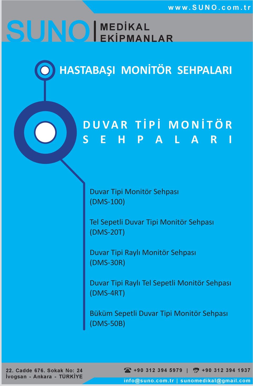 (DMS-20T) Duvar Tipi Raylı Monitör Sehpası (DMS-30R) Duvar Tipi Raylı Tel