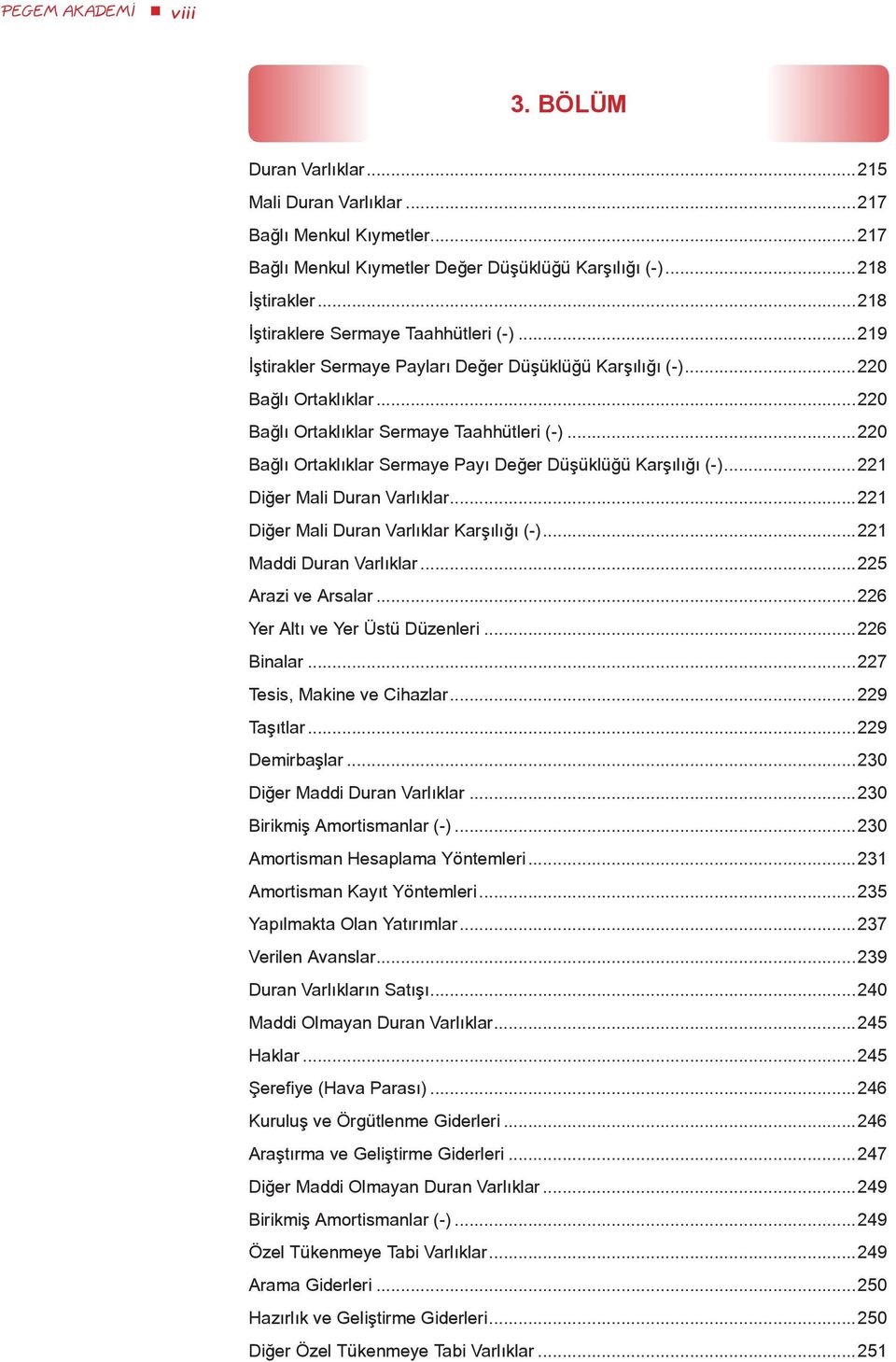 ..220 Bağlı Ortaklıklar Sermaye Payı Değer Düşüklüğü Karşılığı (-)...221 Diğer Mali Duran Varlıklar...221 Diğer Mali Duran Varlıklar Karşılığı (-)...221 Maddi Duran Varlıklar...225 Arazi ve Arsalar.