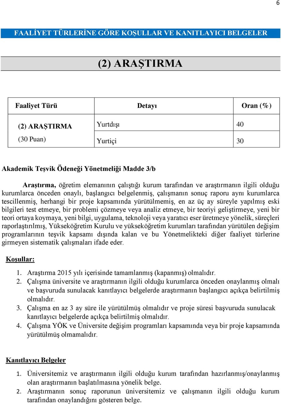 herhangi bir proje kapsamında yürütülmemiş, en az üç ay süreyle yapılmış eski bilgileri test etmeye, bir problemi çözmeye veya analiz etmeye, bir teoriyi geliştirmeye, yeni bir teori ortaya koymaya,