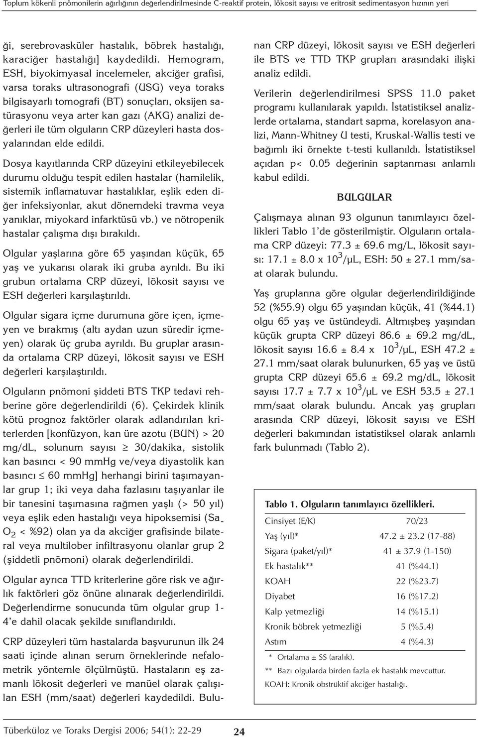 Hemogram, ESH, biyokimyasal incelemeler, akciğer grafisi, varsa toraks ultrasonografi (USG) veya toraks bilgisayarlı tomografi (BT) sonuçları, oksijen satürasyonu veya arter kan gazı (AKG) analizi