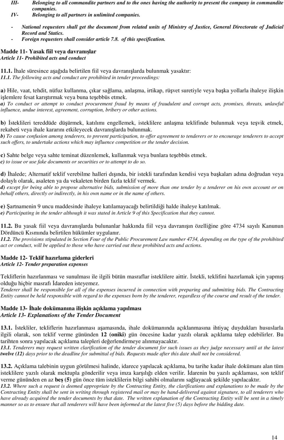 of this specification. Madde 11