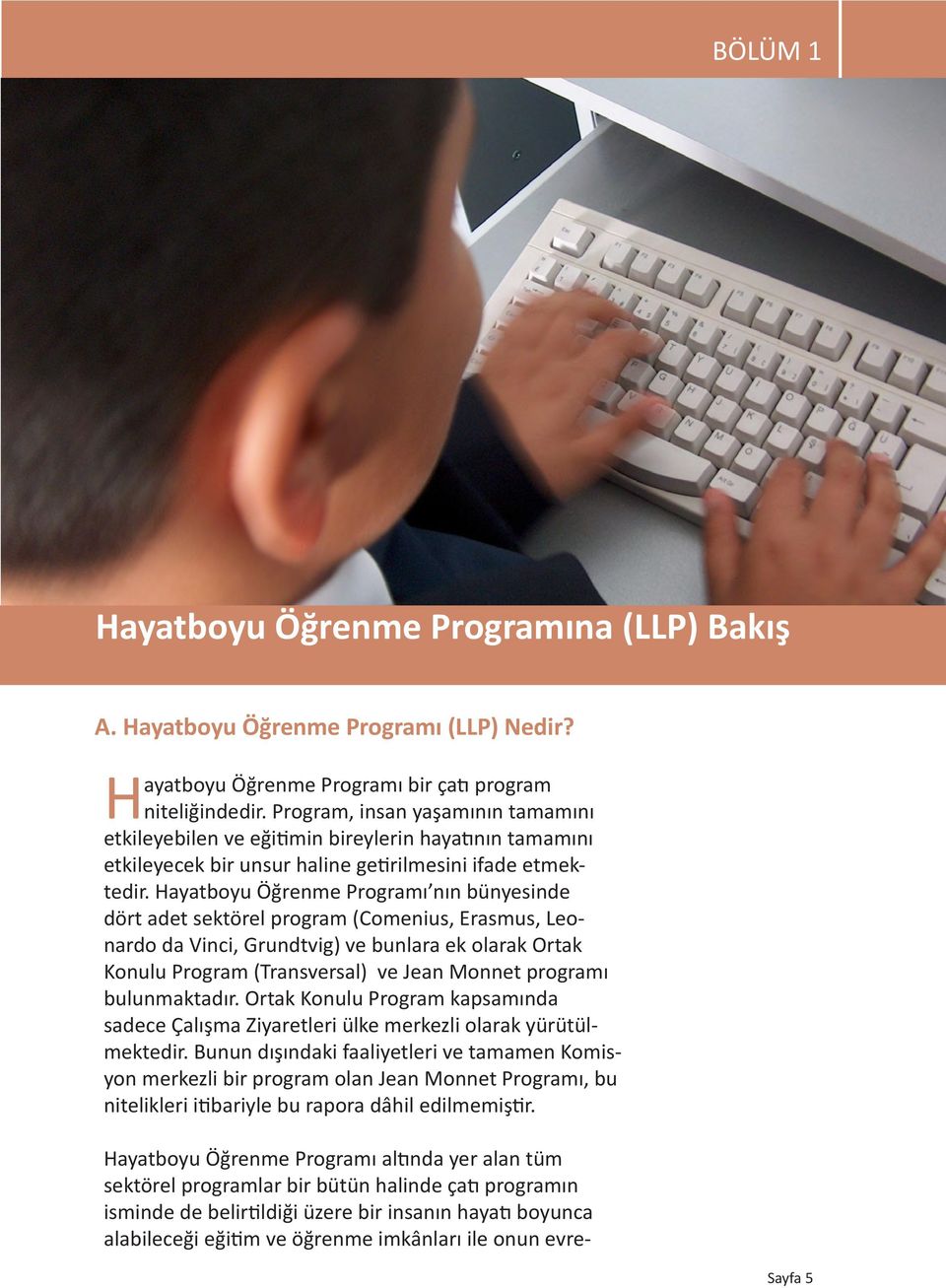 Hayatboyu Öğrenme Programı nın bünyesinde dört adet sektörel program (Comenius, Erasmus, Leonardo da Vinci, Grundtvig) ve bunlara ek olarak Ortak Konulu Program (Transversal) ve Jean Monnet programı