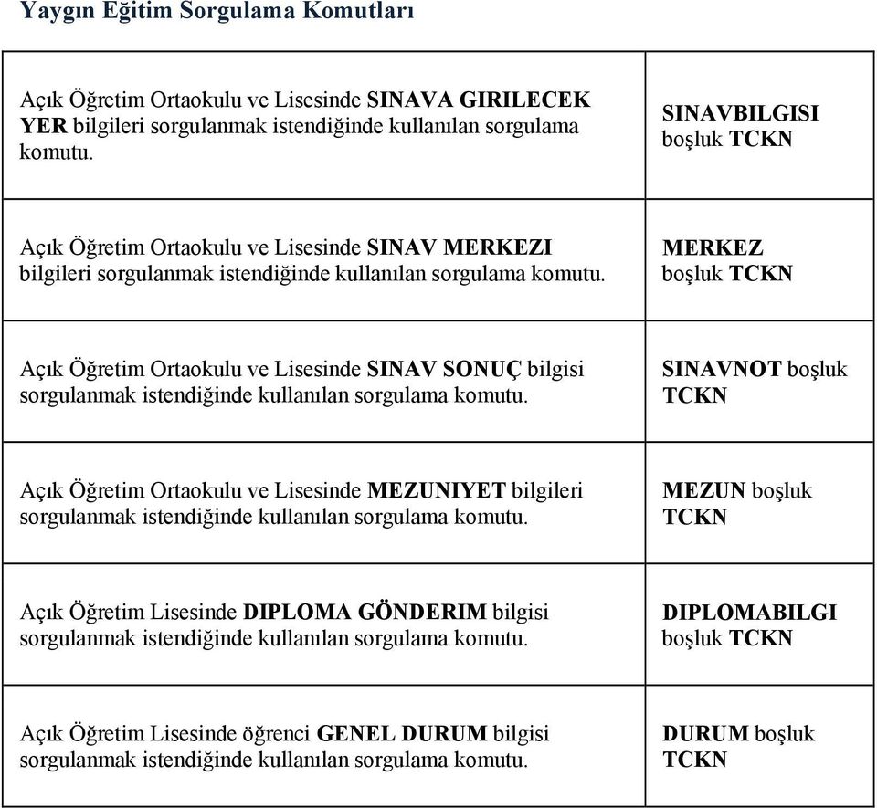 SINAVBILGISI Açık Öğretim Ortaokulu ve Lisesinde SINAV MERKEZI bilgileri MERKEZ Açık Öğretim Ortaokulu ve Lisesinde SINAV