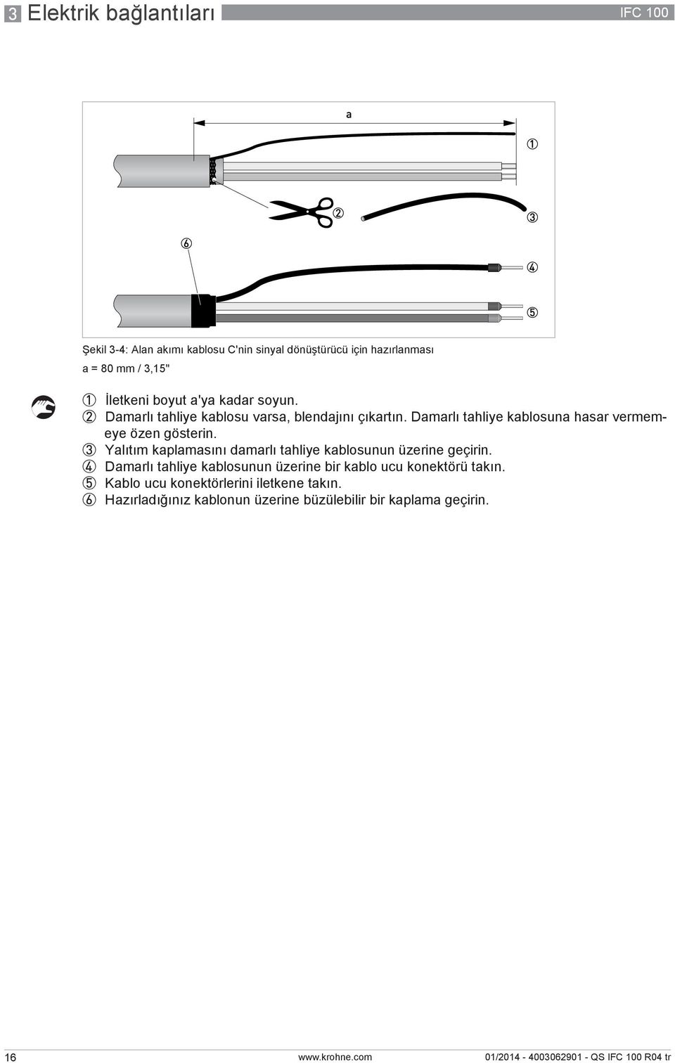 Damarlı tahliye kablosuna hasar vermemeye özen gösterin. 3 Yalıtım kaplamasını damarlı tahliye kablosunun üzerine geçirin.