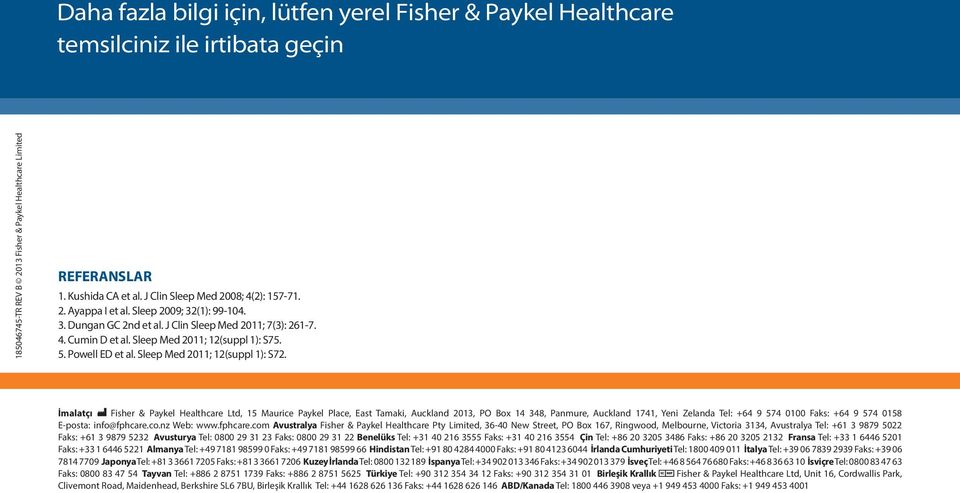 Powell ED et al. Sleep Med 2011; 12(suppl 1): S72.