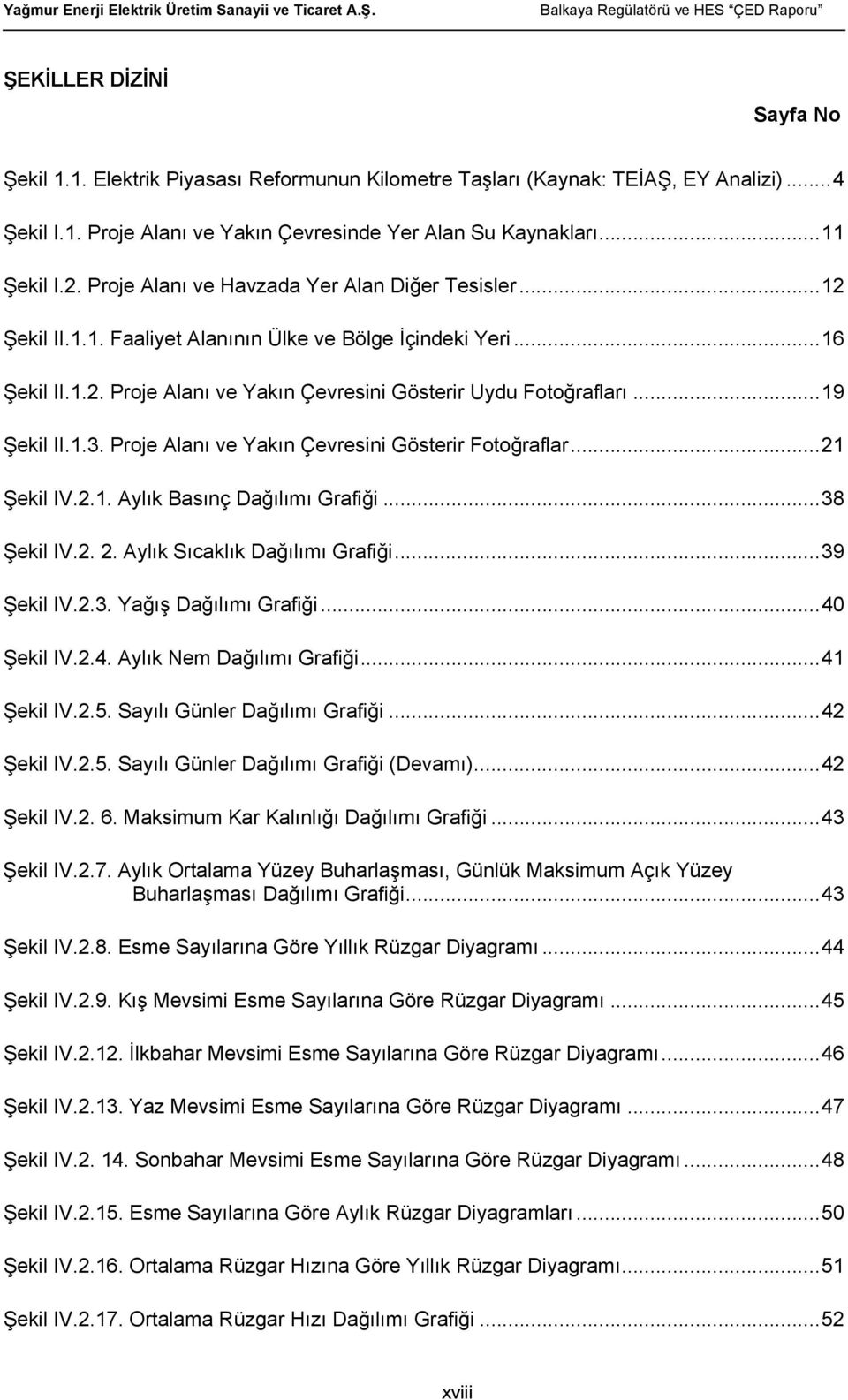 .. 19 Şekil II.1.3. Proje Alanı ve Yakın Çevresini Gösterir Fotoğraflar... 21 Şekil IV.2.1. Aylık Basınç Dağılımı Grafiği... 38 Şekil IV.2. 2. Aylık Sıcaklık Dağılımı Grafiği... 39 Şekil IV.2.3. Yağış Dağılımı Grafiği.