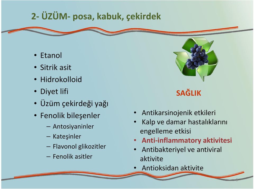 Fenolik asitler SAĞLIK Antikarsinojenik etkileri Kalp ve damar hastalıklarını