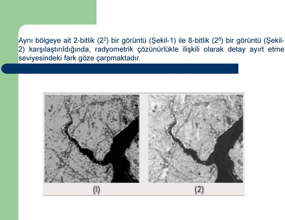 karşılaştırıldığında, radyometrik çözünürlükle