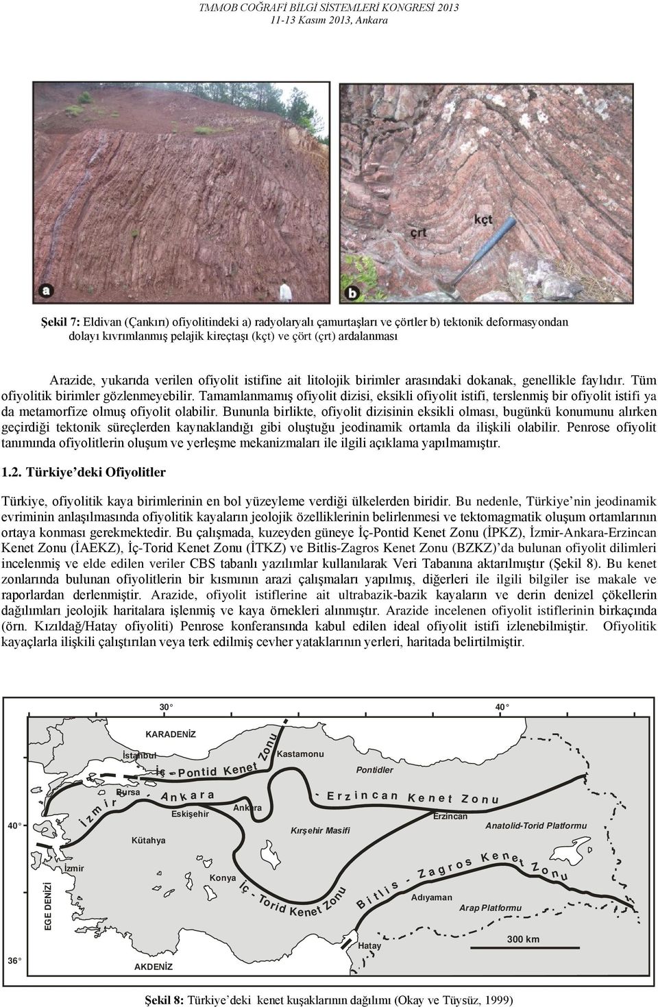 Tamamlanmamış ofiyolit dizisi, eksikli ofiyolit istifi, terslenmiş bir ofiyolit istifi ya da metamorfize olmuş ofiyolit olabilir.