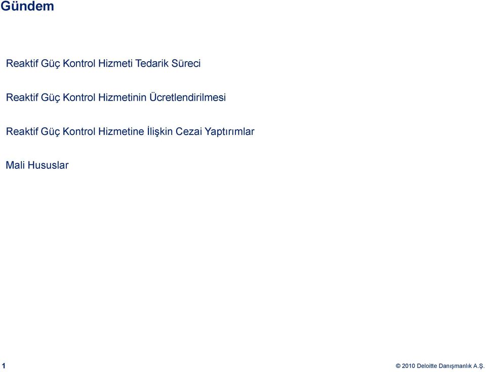 Reaktif Güç Kontrol Hizmetine İlişkin Cezai